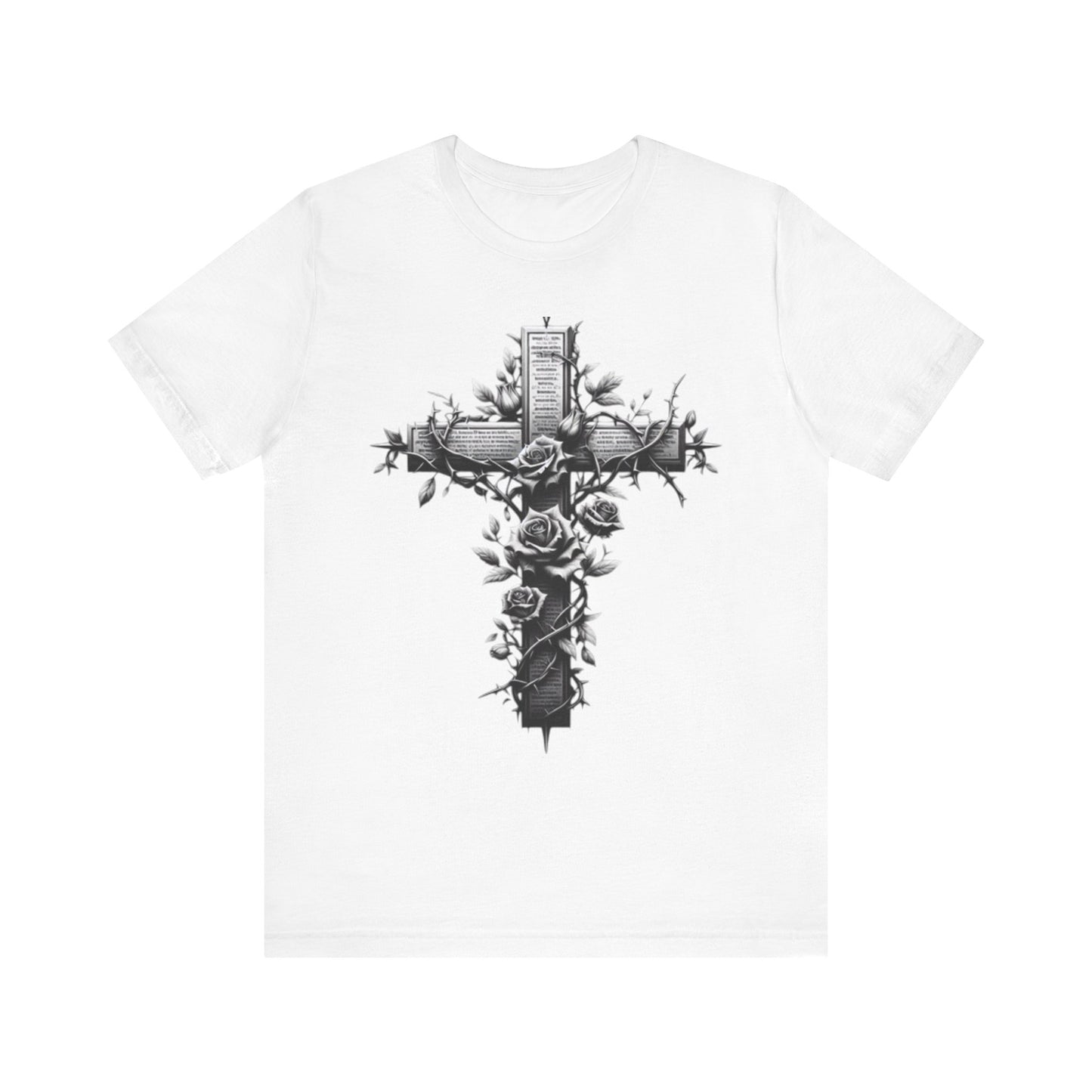 Vintage Floral Cross Unisex Jersey Tee